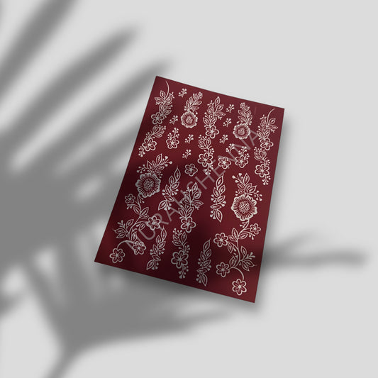 LACE HENNA STENCIL - 010